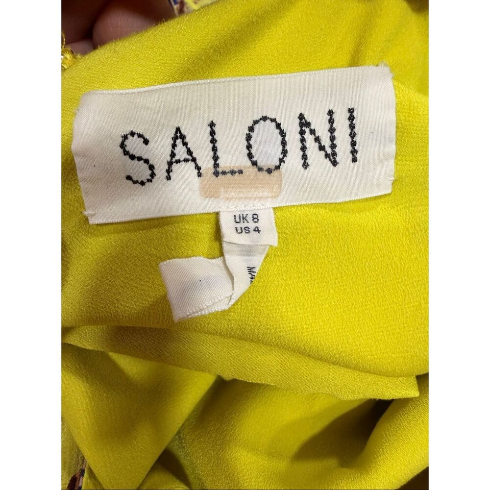 Saloni Bianca Dress In Citrus Jungle Monkey Print Size US 4 $625 - Picture 9 of 9